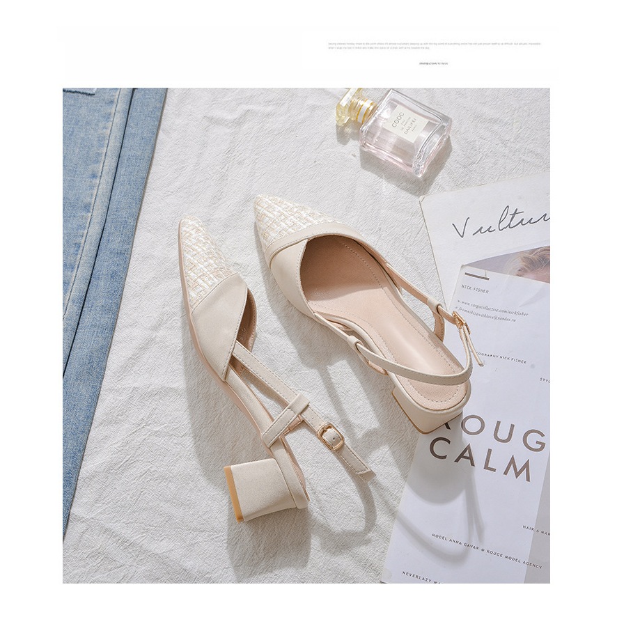 Giày IELGY gót cao vừa phong cách Pháp dễ phối đồ thời trang cho nữ