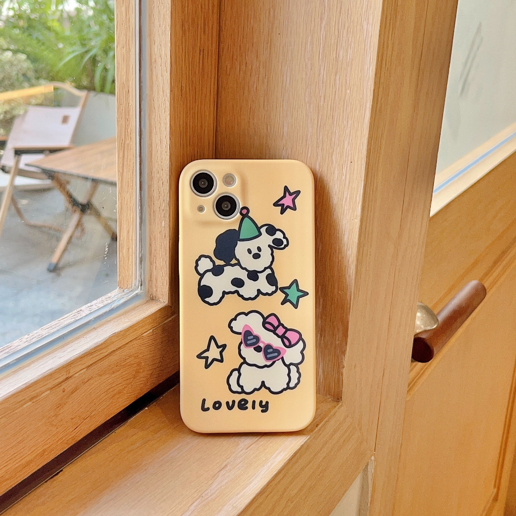 Ốp Điện Thoại Họa Tiết Chú Chó Dễ Thương Cho iphone 15 15promax 14promax 14pro 13pro 12 12promax 11 pro max