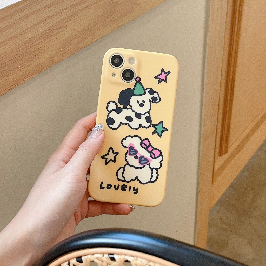 Ốp Điện Thoại Họa Tiết Chú Chó Dễ Thương Cho iphone 15 15promax 14promax 14pro 13pro 12 12promax 11 pro max