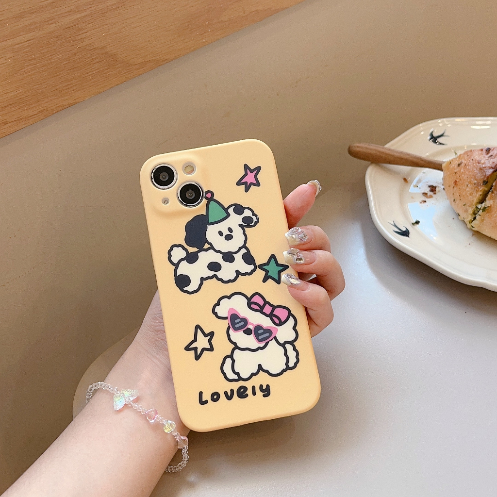 Ốp Điện Thoại Họa Tiết Chú Chó Dễ Thương Cho iphone 15 15promax 14promax 14pro 13pro 12 12promax 11 pro max