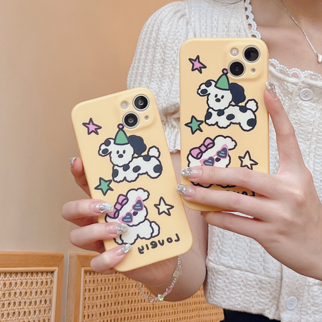 Ốp Điện Thoại Họa Tiết Chú Chó Dễ Thương Cho iphone 15 15promax 14promax 14pro 13pro 12 12promax 11 pro max