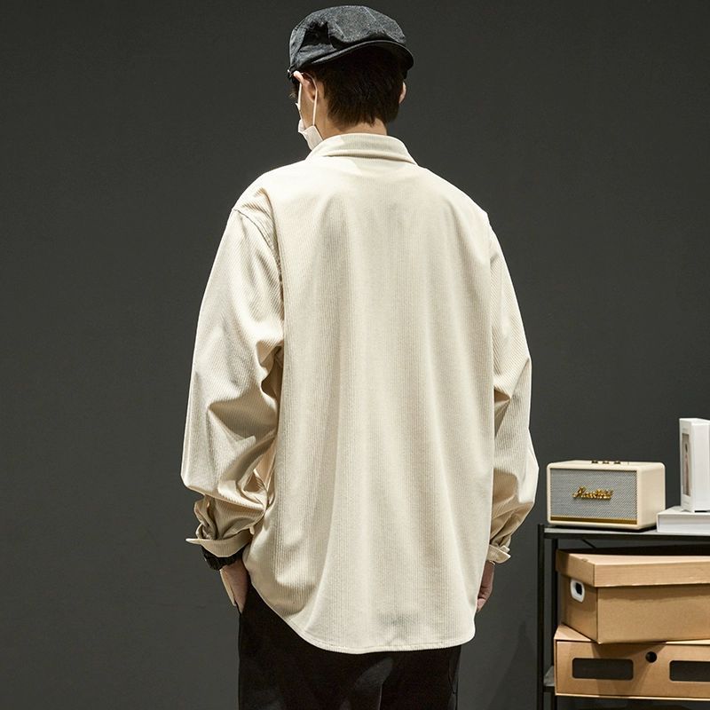 Áo khoác ngoài nam, áo sơ mi, áo khoác, áo xuân thu, thương hiệu thời trang Nhật Bản dài tay, dáng rộng và giản dị đa năng / M-5XL
