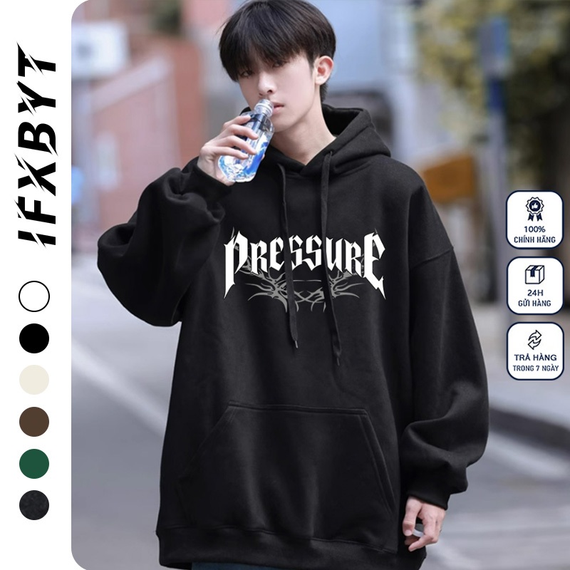 Áo Hoodie Cotton IFXBYT áo nỉ tay dài form rộng cổ tròn unisex 100% cotton-Y0244