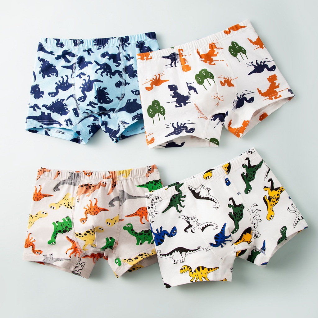 Bộ 4 Quần Lót boxer Bằng cotton Trơn Cho Bé Trai