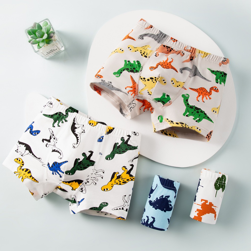 Bộ 4 Quần Lót boxer Bằng cotton Trơn Cho Bé Trai