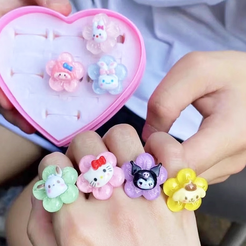 Miumiua🔮 SANRIO Đồ Chơi Nhẫn Thạch Thiết Kế Sáng Tạo Dễ Thương Làm Quà Tặng valentine