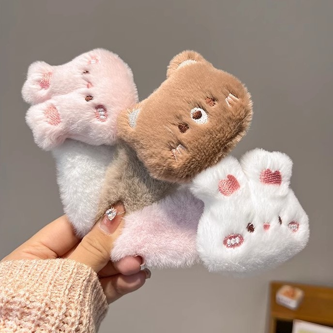 Dễ Thương Kẹp Tóc Lông Xù Hình Thỏ Đáng Yêu Thời Trang Hàn Quốc Cho Nữ