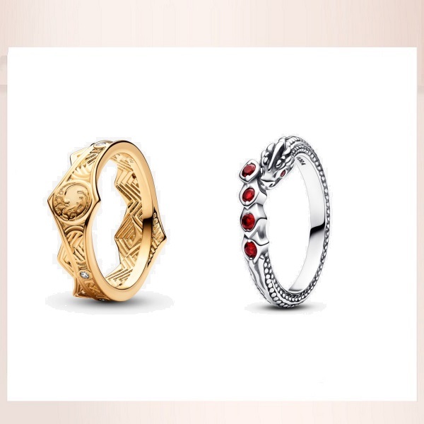 Nhẫn Mạ Bạc 925 Hình Rồng Lấp Lánh Trong game of thrones