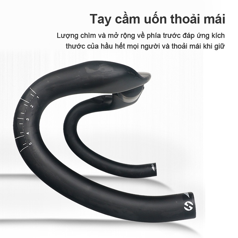 Ghi Đông Xe Đạp Bằng Sợi Carbon Xe đạp đường trường400/420/440mm * 31.8mm Phụ kiện xe đạp