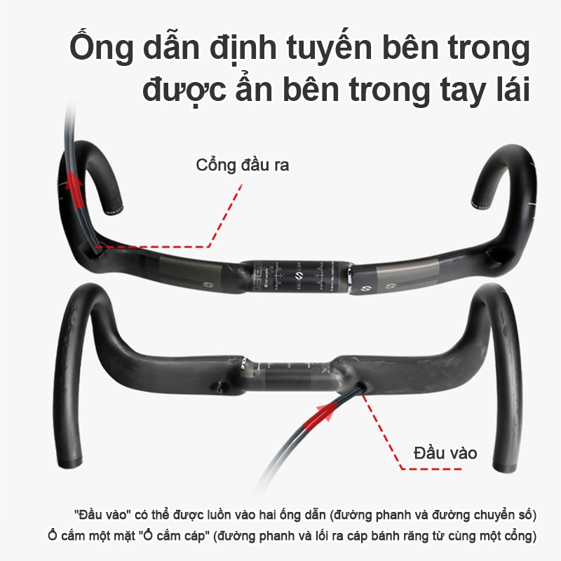 Ghi Đông Xe Đạp Bằng Sợi Carbon Xe đạp đường trường400/420/440mm * 31.8mm Phụ kiện xe đạp