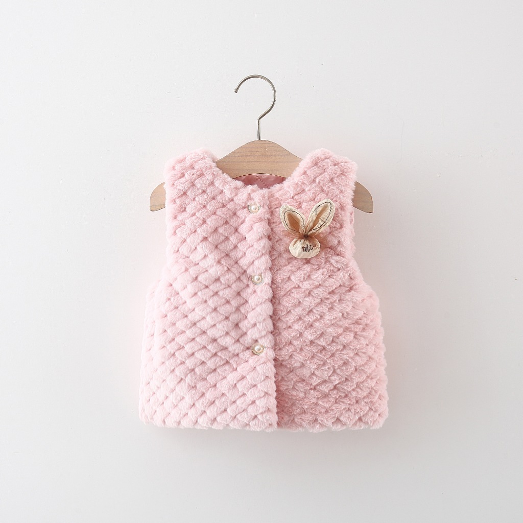 Áo Khoác Thu Đông 2023 Sát Nách Màu Trơn Ấm Áp Hợp Thời Trang Cho Bé Gái 0-3 Tuổi