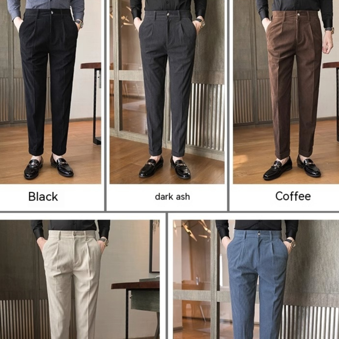 Phong Cách Hàn Quốc Hợp Thời Trang!Quần Dài Vải Nhung Ôm Dáng Thoải Mái Hợp Thời Trang Cho Nam