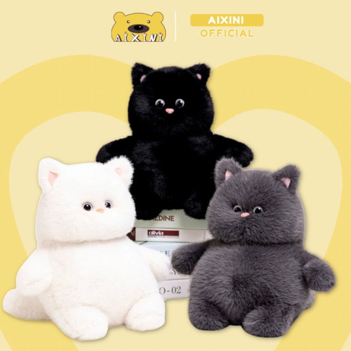 Mèo Nhồi Bông 35cm Mềm Mại Đáng Yêu