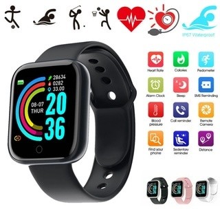 Y68 đồng hồ thông minh thể thao ban nhạc bluetooth dây đeo tay màn hình theo dõi máu màn hình đồng hồ thông minh smartwatch nam nữ