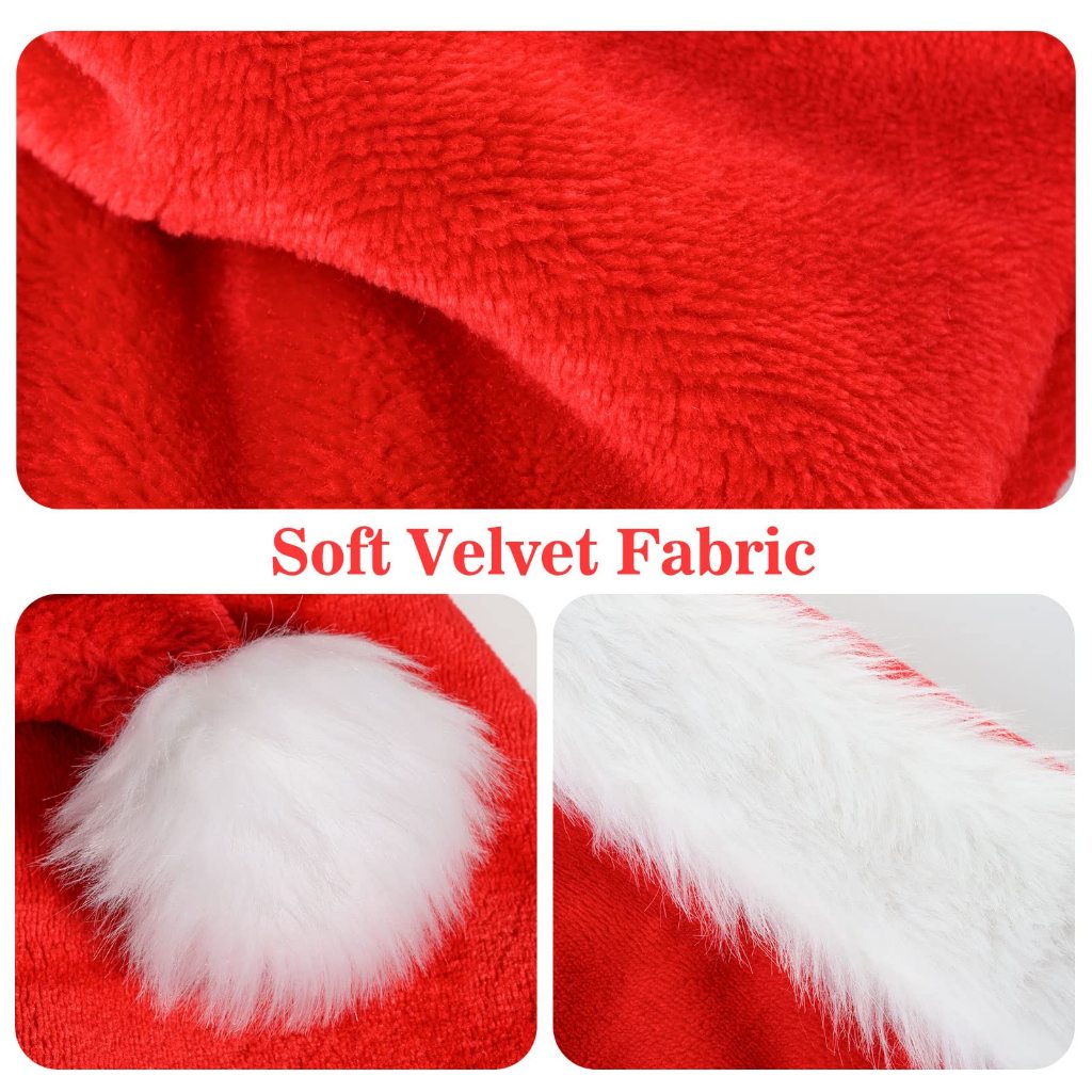 Mũ Ông Già Noel Bằng Vải Nhung Cổ Điển Mừng Giáng Sinh Năm Mới Cho Trẻ Sơ Sinh