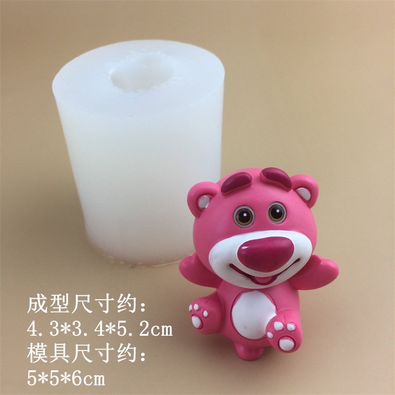 Khuôn silicone Tạo Hình Gấu Hạnh Phúc / Gấu Dâu Tây / Thơm diy Trang Trí Xe Hơi