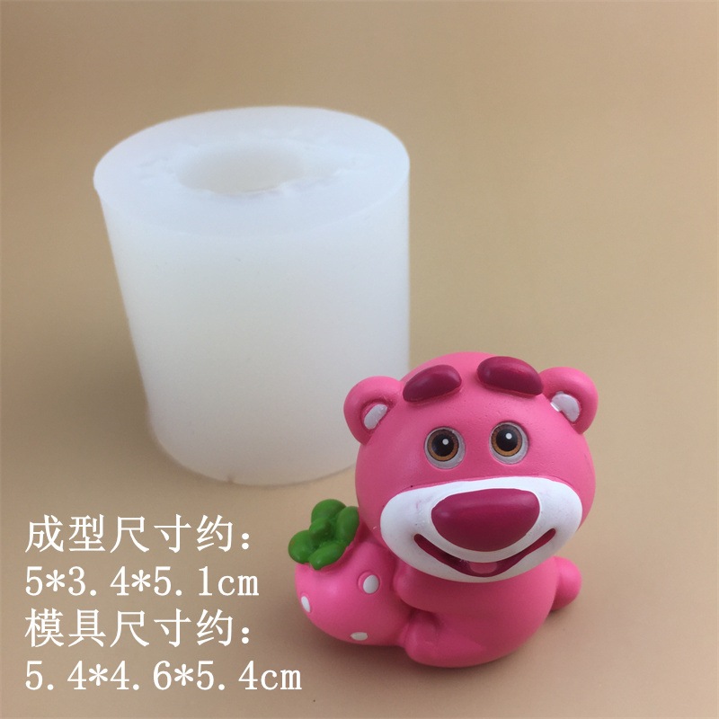 Khuôn silicone Tạo Hình Gấu Hạnh Phúc / Gấu Dâu Tây / Thơm diy Trang Trí Xe Hơi