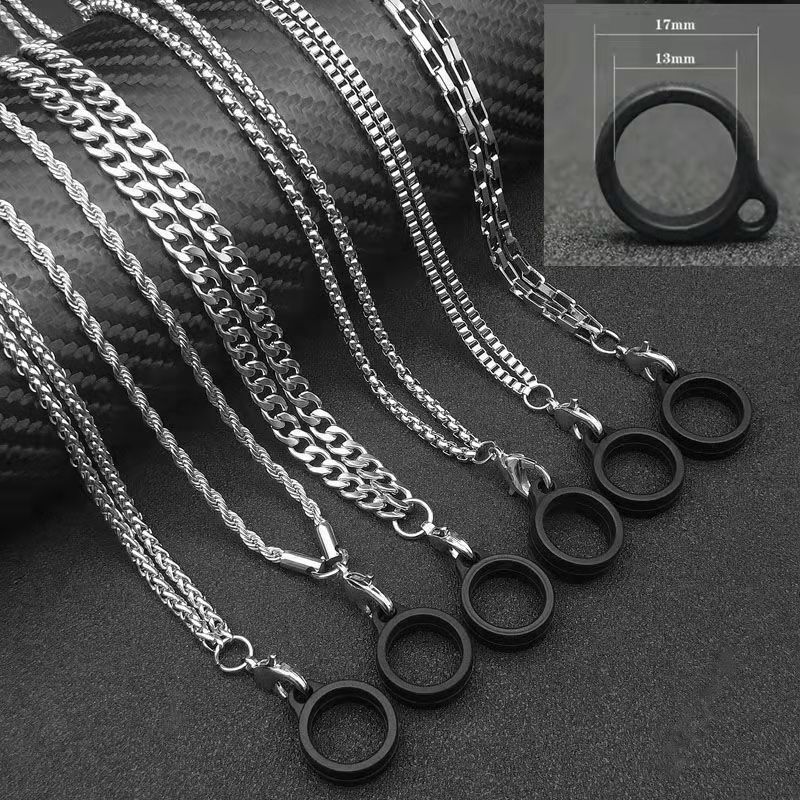 Dây Xích Kim Loại Đeo Cổ Chống Rơi & Trượt Kèm 2 Vòng Treo 13mm Và 20mm