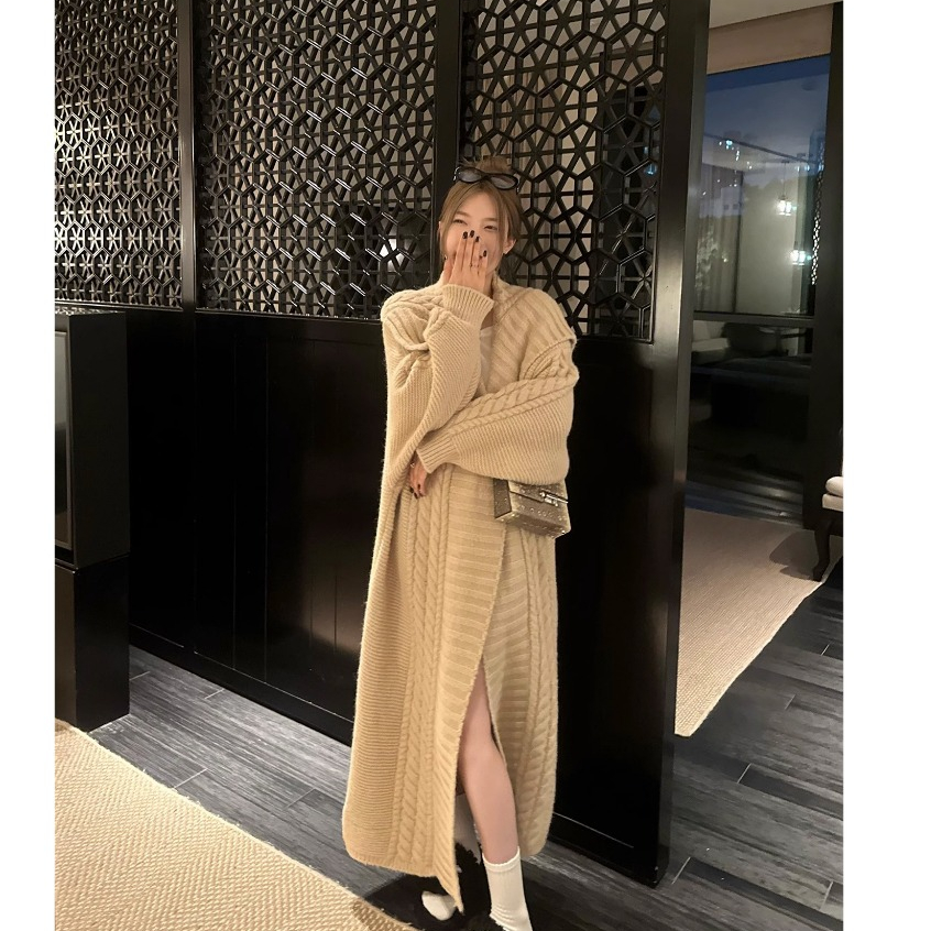 Áo Khoác Len Dáng Dài Form Rộng Thời Trang Mùa Thu Cho Nữ