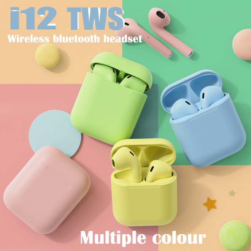 Tai Nghe Bluetooth 5.0 Không Dây Macaron I12 I12