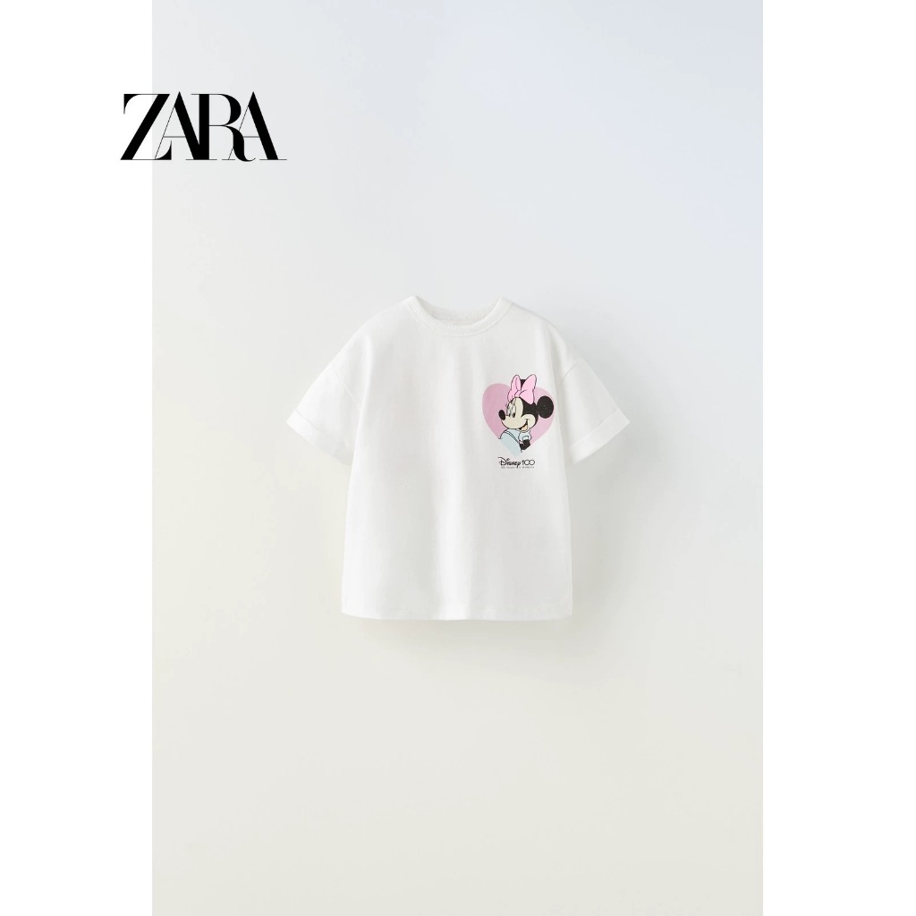 ZARA Áo Thun cotton In Hình Mới Cho Trẻ Em