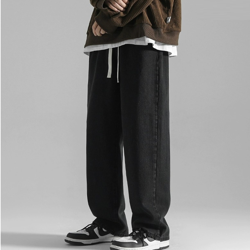 Quần jean nam Xanh mầu xanh dáng baggy Quần bò nam ống suông phong cách hàn quốc HIPHOP retro