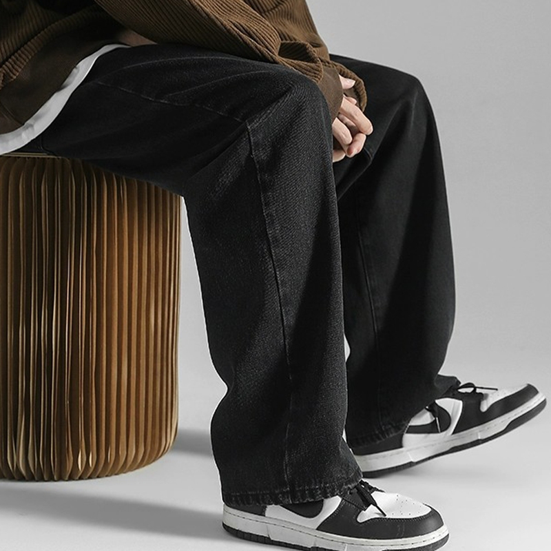 Quần jean nam Xanh mầu xanh dáng baggy Quần bò nam ống suông phong cách hàn quốc HIPHOP retro