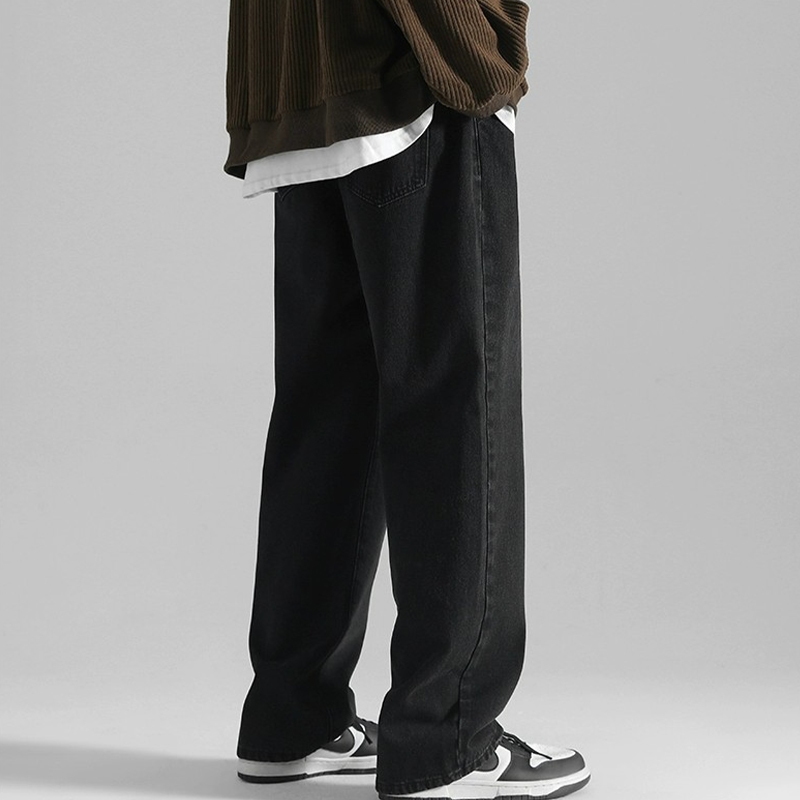 Quần jean nam Xanh mầu xanh dáng baggy Quần bò nam ống suông phong cách hàn quốc HIPHOP retro