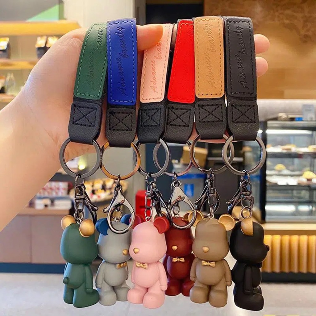 Móc Khóa Hình Gấu Thắt Nơ Dễ Thương