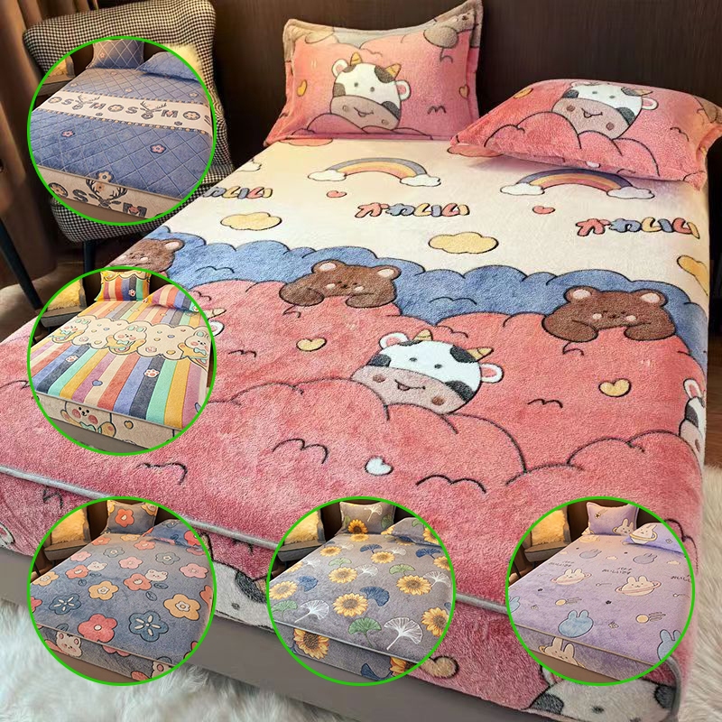 Ga Trải Giường Hai Mặt Bằng Lông Cừu Thời Trang Mùa Đông Ấm Áp