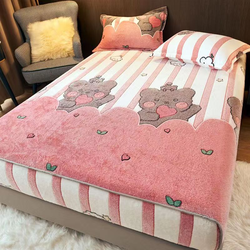 Ga Trải Giường Hai Mặt Bằng Lông Cừu Thời Trang Mùa Đông Ấm Áp