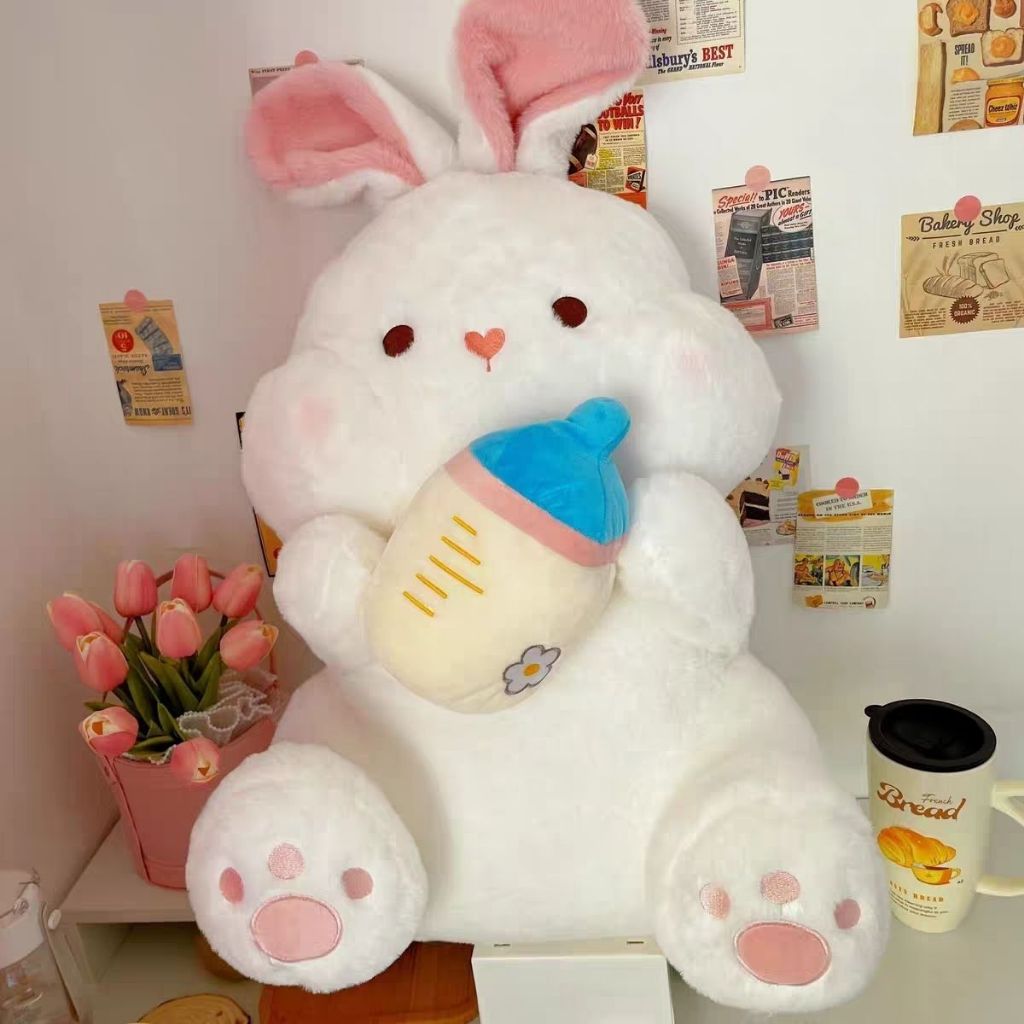 Thú Nhồi Bông Hình Thỏ Trắng Dễ Thương Cho Bé