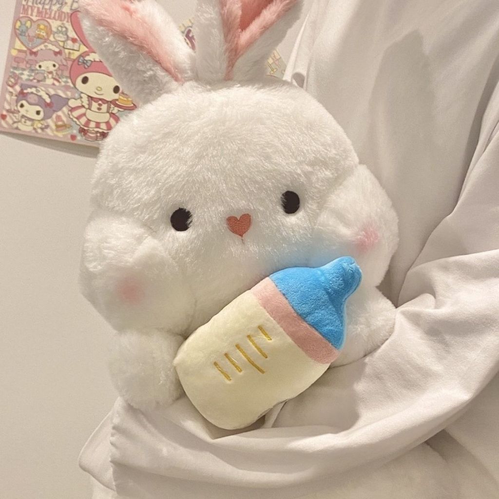 Thú Nhồi Bông Hình Thỏ Trắng Dễ Thương Cho Bé