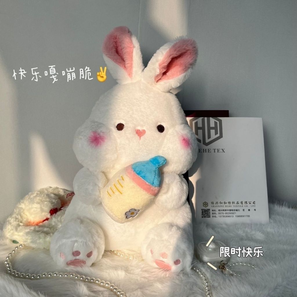 Thú Nhồi Bông Hình Thỏ Trắng Dễ Thương Cho Bé