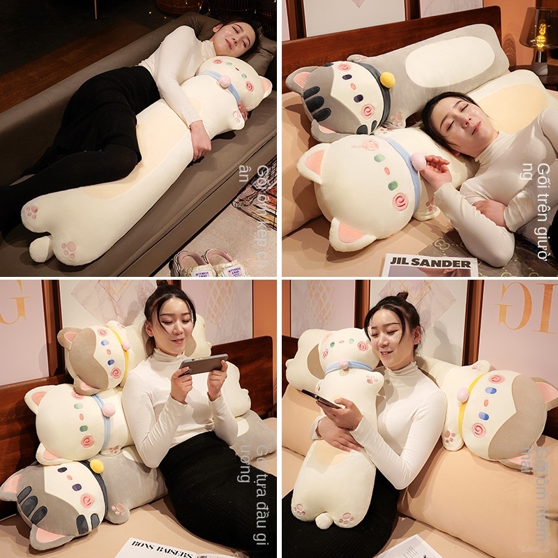 Gối Ôm Nhồi Bông Hình Mèo Đáng Yêu