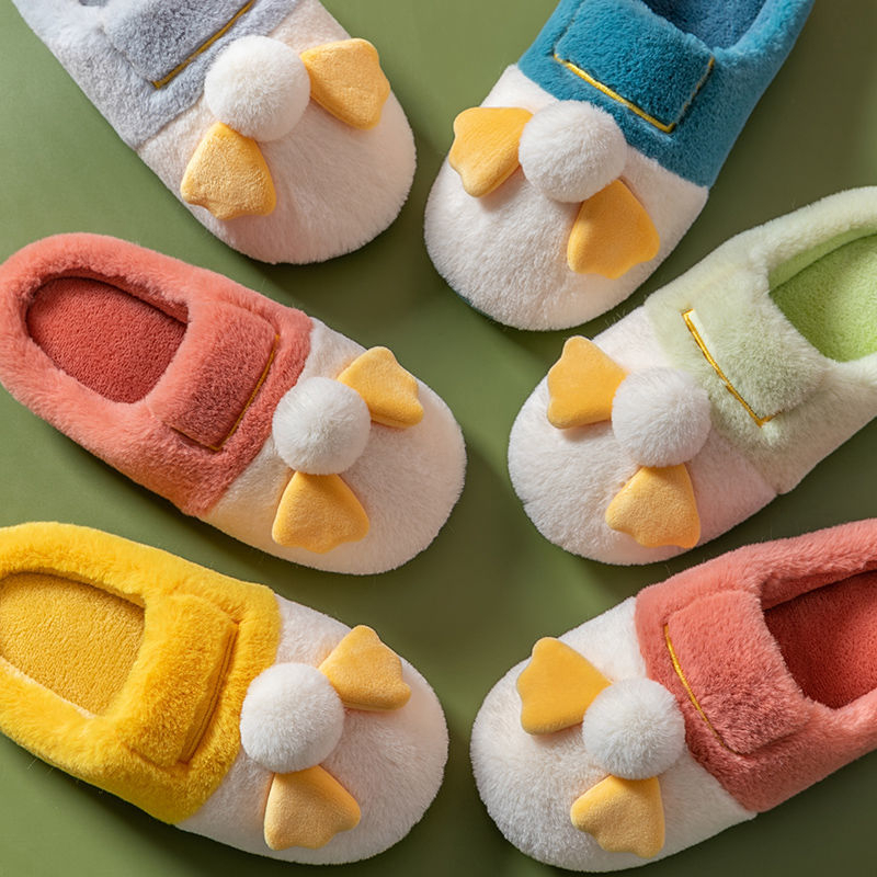 Dép cotton dành cho nữ, dép cotton sang trọng đế dày hoạt hình dễ thương