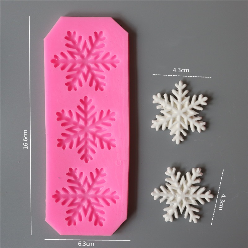 Khuôn Silicone Làm Bánh & Socola Hình Bông Tuyết Giáng Sinh