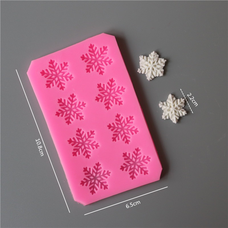 Khuôn Silicone Làm Bánh & Socola Hình Bông Tuyết Giáng Sinh