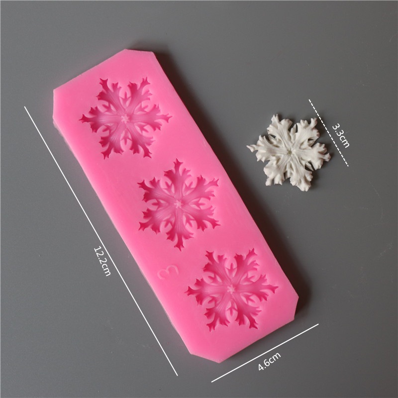 Khuôn Silicone Làm Bánh & Socola Hình Bông Tuyết Giáng Sinh