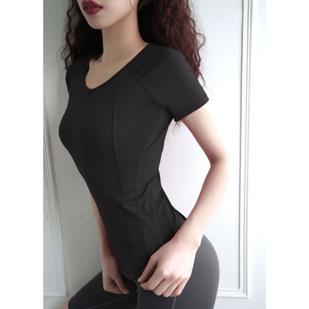 Lulu Áo Thun Thể Thao Ngắn Tay Mau Khô Cho Nữ