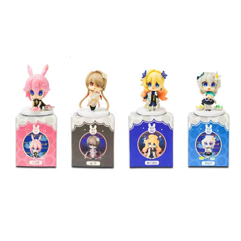 Set 4 Mô Hình Nhân Vật Phim Hoạt Hình honkai 8cm Bằng pvc