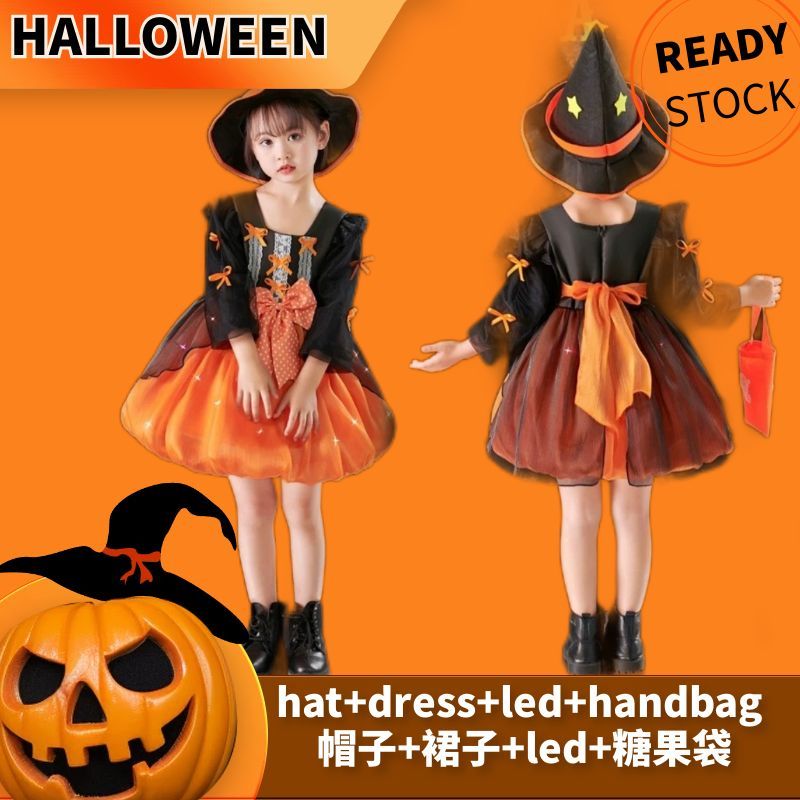 Đầm Hóa Trang halloween Phát Sáng Xinh Xắn Cho Bé Gái
