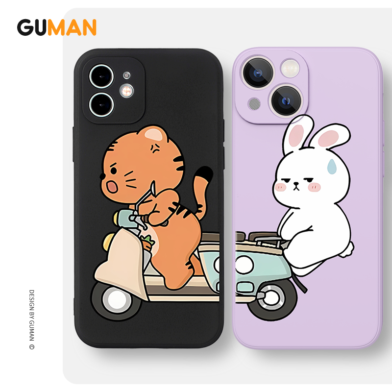 Ốp lưng GUMAN mềm hoạt hình cặp đôi dễ thương đẹp Cho iPhone 15 14 13 12 11 Pro Max SE 2020 X XR XS 8 7 ip 6S 6 Plus kute xyb2382