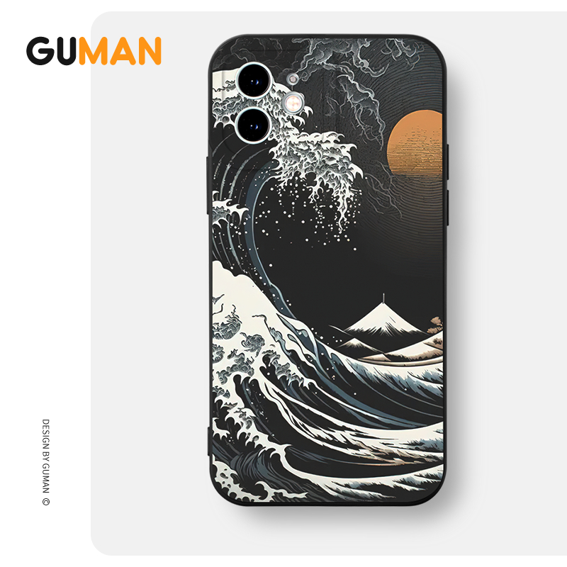 Ốp lưng GUMAN mềm độc lạ đen dễ thương đẹp Cho iPhone 15 14 13 12 11 Pro Max SE 2020 X XR XS 8 7 ip 6S 6 Plus kute xyb2398
