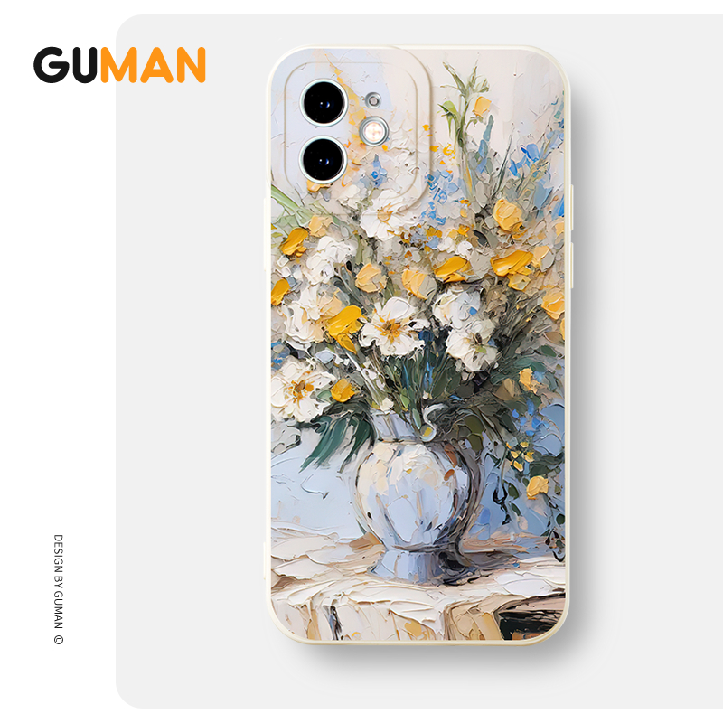 Ốp lưng GUMAN mềm hoa độc lạ dễ thương đẹp Cho iPhone 15 14 13 12 11 Pro Max SE 2020 X XR XS 8 7 ip 6S 6 Plus kute xyb2399