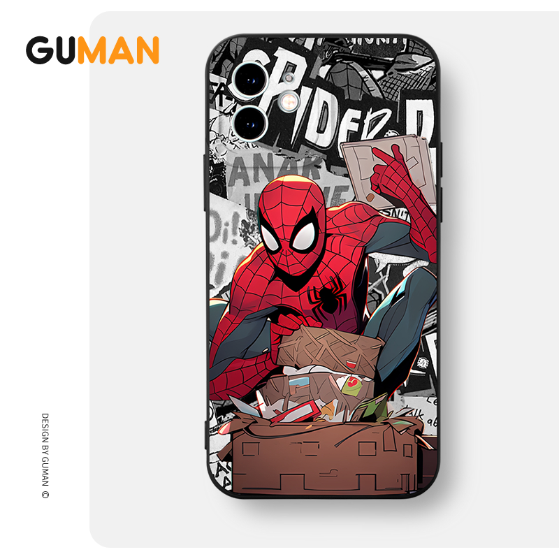 Ốp lưng GUMAN mềm nam đen dễ thương đẹp Cho iPhone 15 14 13 12 11 Pro Max SE 2020 X XR XS 8 7 ip 6S 6 Plus kute xyb2388