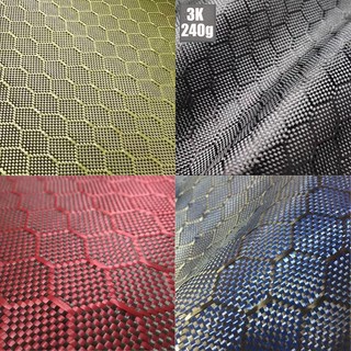 Vải Sợi Carbon Hình Tổ Ong Lục Giác 3K 240GSM Chuyên Dùng Cho Xe Hơi