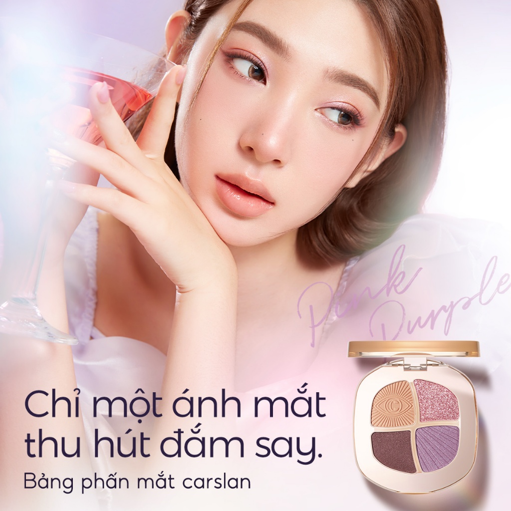 Bảng phấn mắt CARSLAN 4 màu trang điểm Lì mịn dễ tán Dễ tán đều Thân thiện với người mới bắt đầu 5g