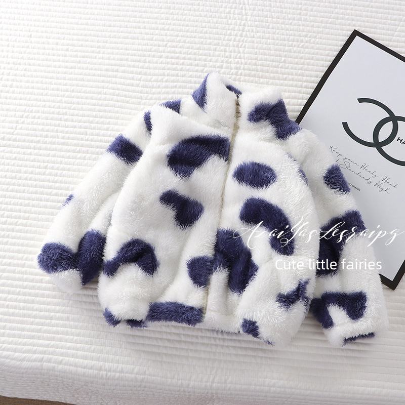 Beibeiyin Áo Khoác Len Phối Nhung Dày Mềm Mại Chống Lạnh Thời Trang Thu Đông Cho Bé Trai Và Gái