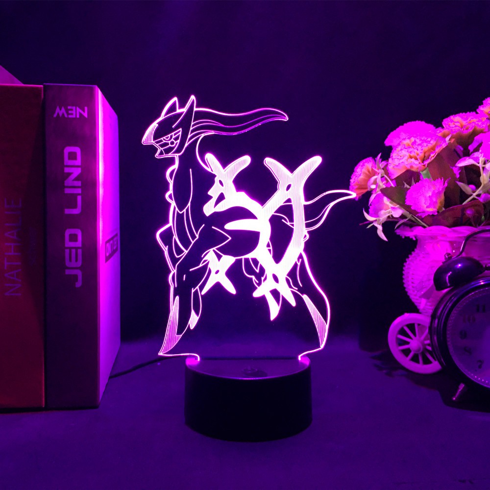 Đèn Ngủ led 3d Hình pokemon Có Thể Thay Đổi Màu Sắc Dành Cho Bé Gái